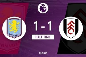 半场-阿斯顿维拉1-1富勒姆 希门尼斯3分钟闪击+伤退沃特金斯扳平